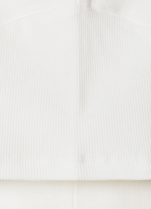 RIBBED BUTTON-UP T-SHIRT