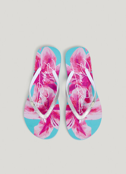 FLORAL PRINT BEACH FLIP FLOPS