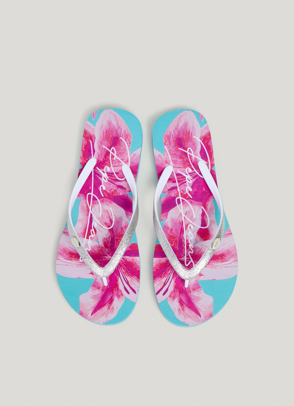 CHANCLAS DE PLAYA ESTAMPADO FLORAL