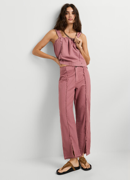 STRAIGHT GARMENT DYED TROUSERS