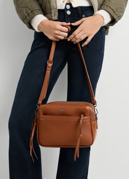 LEATHER EFFECT SHOULDER BAG