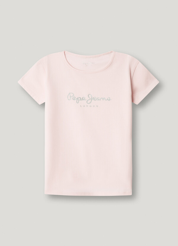 SLIM FIT GLITTER LOGO T-SHIRT