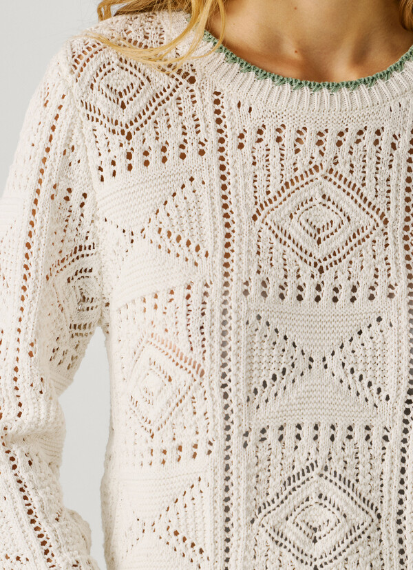 CREW NECK OPENWORK JUMPER