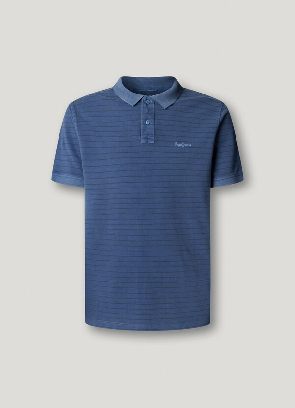 STRIPED PIQUE POLO SHIRT