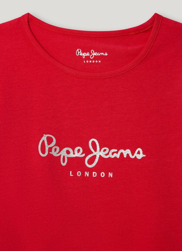 SLIM FIT GLITTER LOGO T-SHIRT
