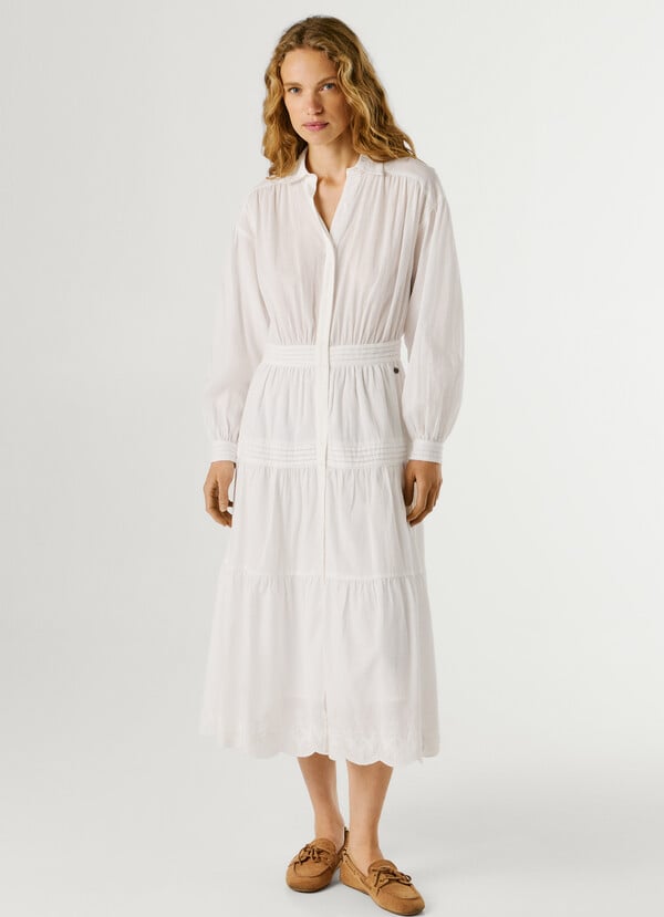 LONG SHIRT COLLAR MAXI DRESS