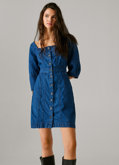 REGULAR FIT DENIM MINI DRESS
