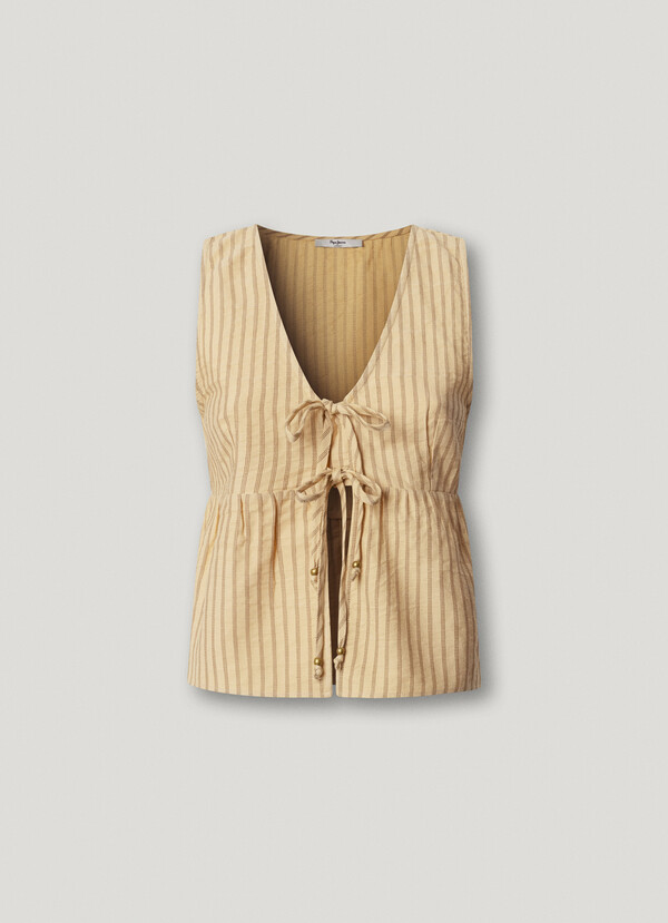 SLEEVELESS STRIPED BLOUSE
