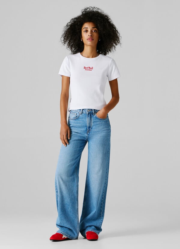 RIBBED LOGO EMBROIDERED T-SHIRT