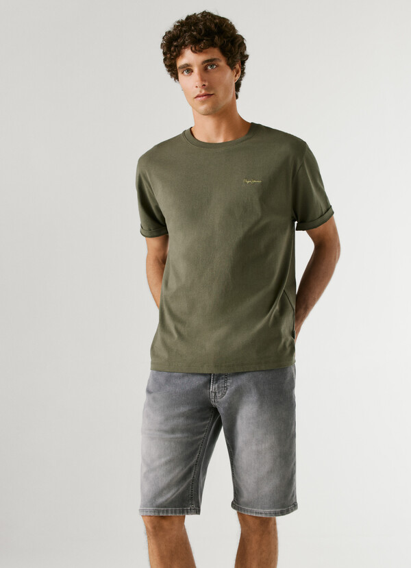 SLIM FIT DENIM BERMUDA SHORTS