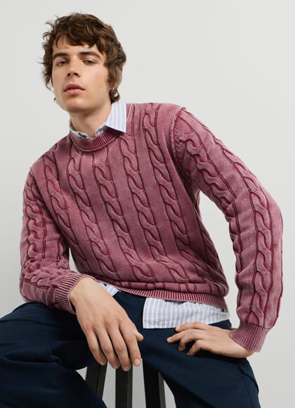 REGULAR FIT CABLE KNIT JUMPER