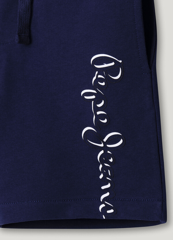 FLEECE SHORTS WITH PRINTED LOGO