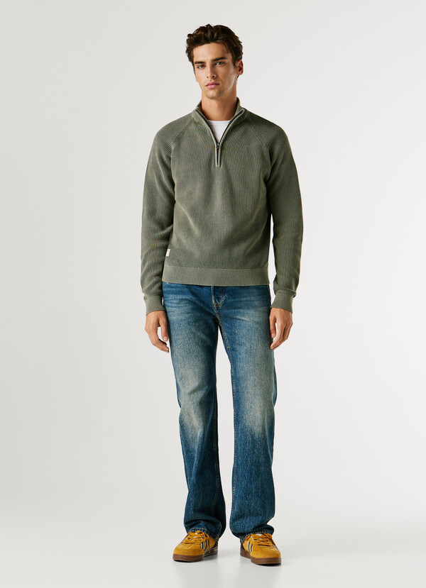 HIGH NECK HALF-ZIP JUMPER