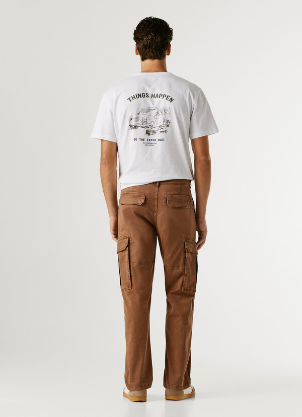 REGULAR FIT TWILL CARGO TROUSERS