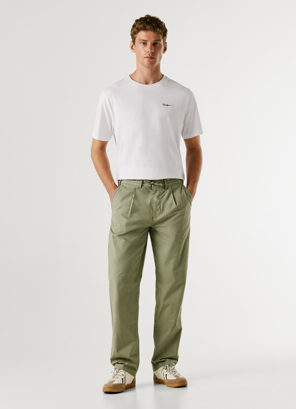 RELAXED FIT POPLIN CHINOS