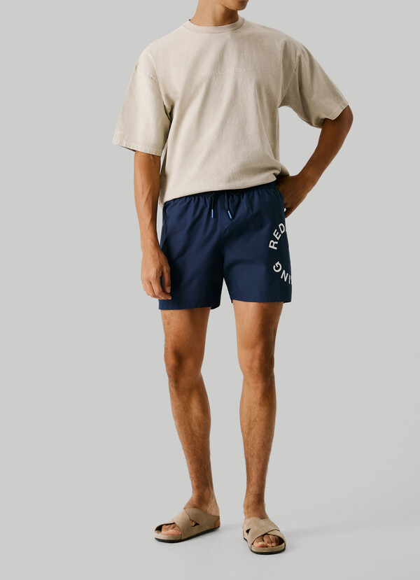 CIRCULAR LOGO BERMUDA SWIM SHORTS