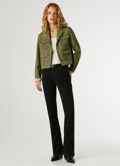 FLARE FIT 5-POCKET TROUSERS