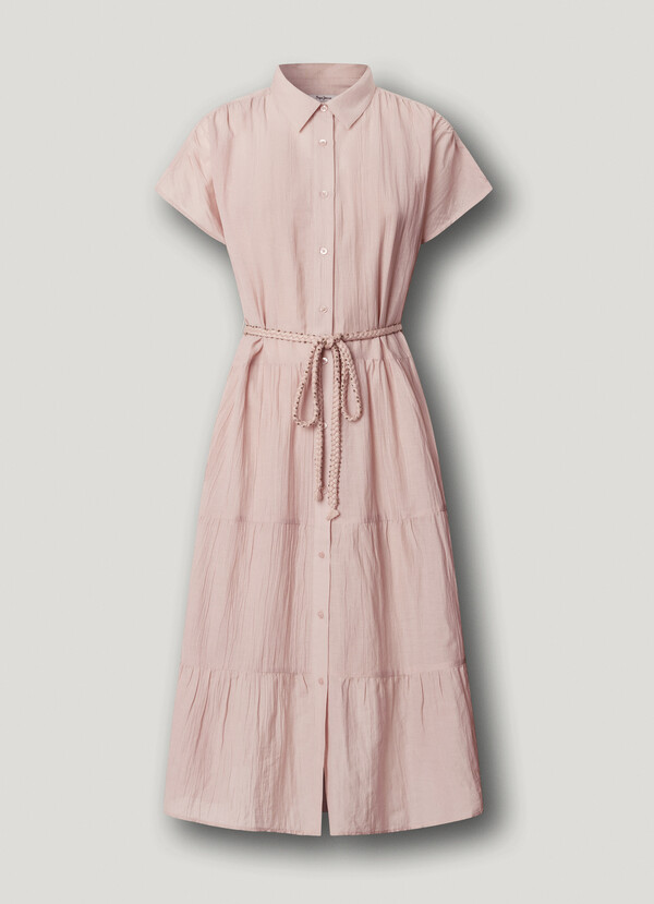 SHIRT COLLAR MIDI DRESS