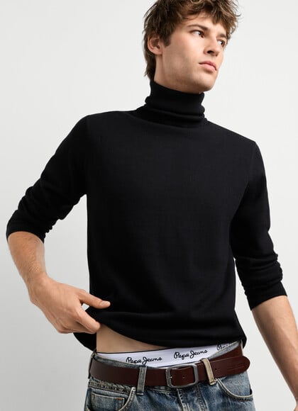 REGULAR FIT HIGH NECK KNIT JUMPER