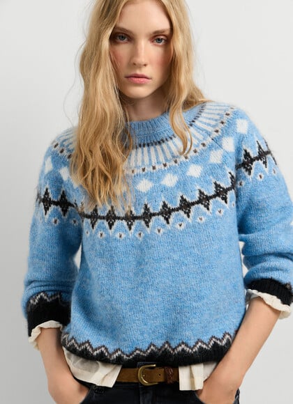 CREW NECK FAIR ISLE KNIT JUMPER
