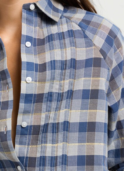 PLAID RAGLAN SLEEVE SHIRT