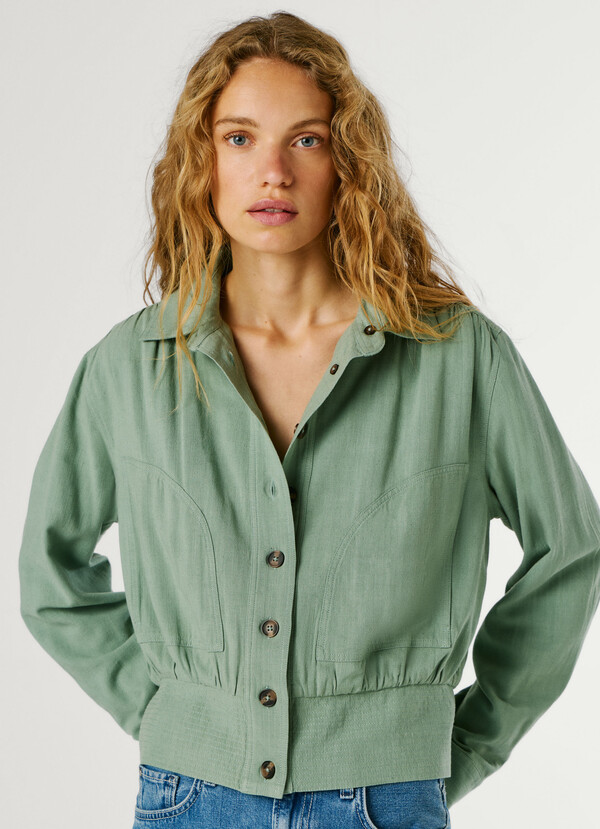 BOMBER JACKET WITH SHIRT COLLAR