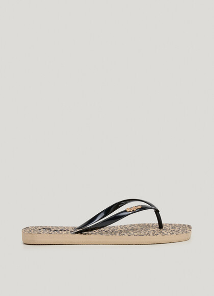 ANIMAL PRINT BEACH FLIP FLOPS