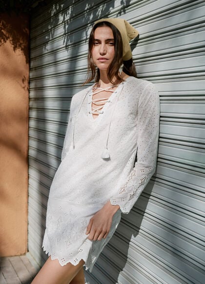 OPENWORK DETAIL MINI DRESS