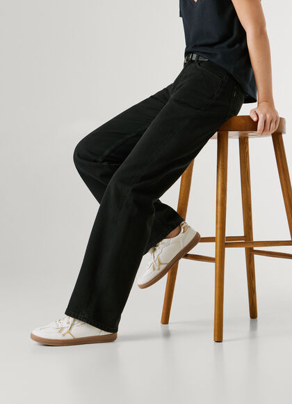 LEATHER TRAINERS WITH ANIMAL PRINT DETAILS - BALL