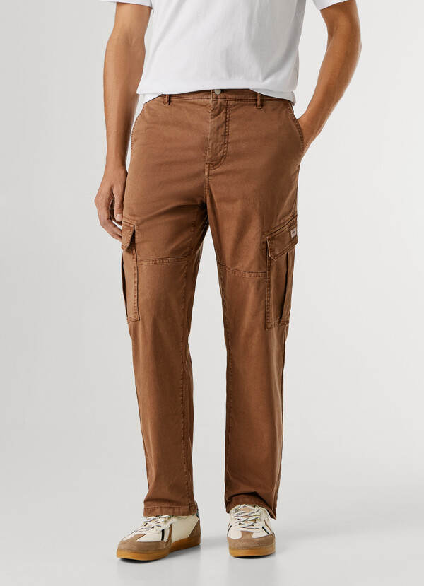 REGULAR FIT TWILL CARGO TROUSERS