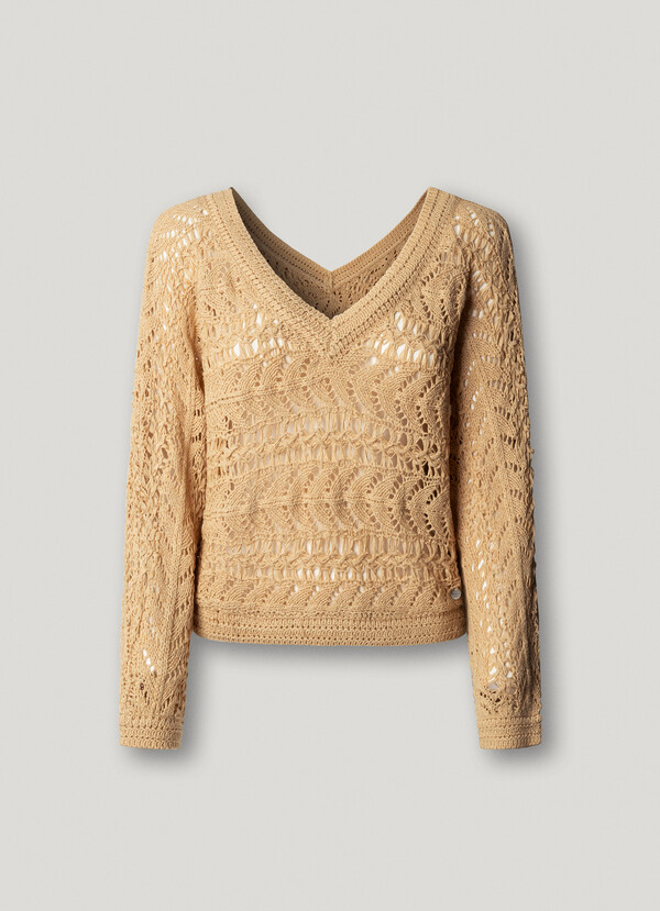 V-NECK OPENWORK JUMPER