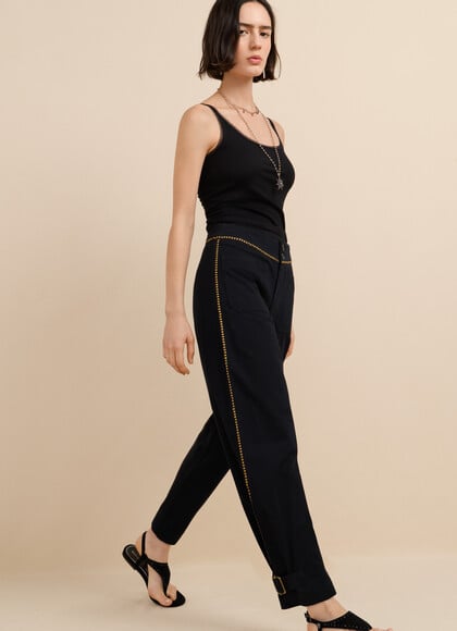 TAPER FIT TWILL TROUSERS
