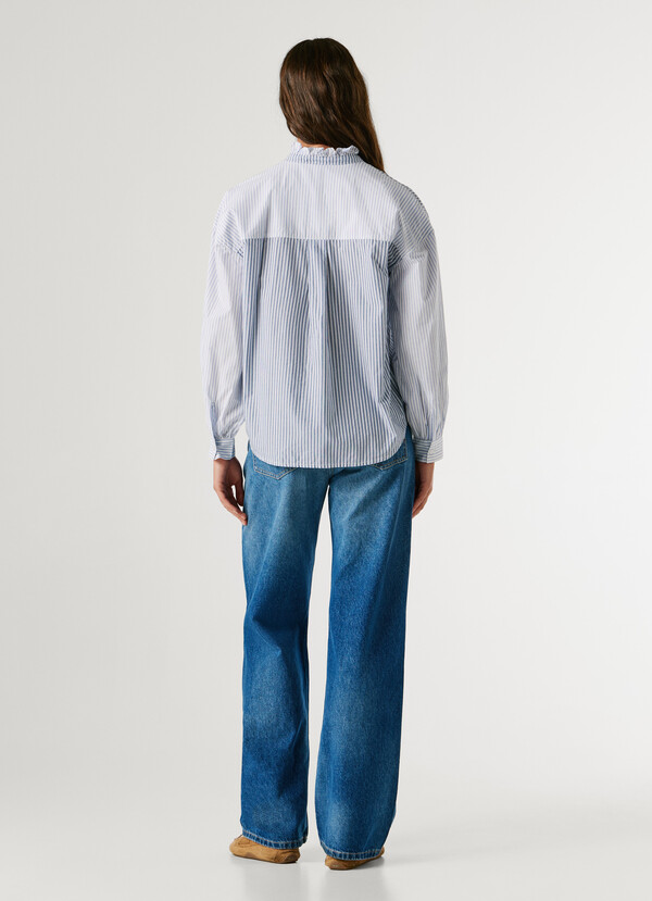 STRIPED POPLIN BLOUSE