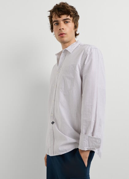 CASUAL FIT STRIPED POPLIN SHIRT