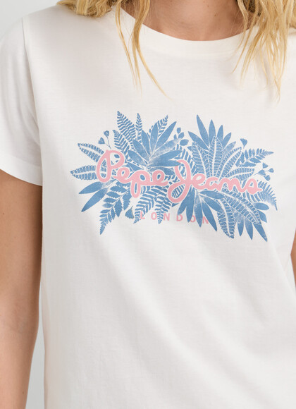 PRINTED FLORAL LOGO T-SHIRT