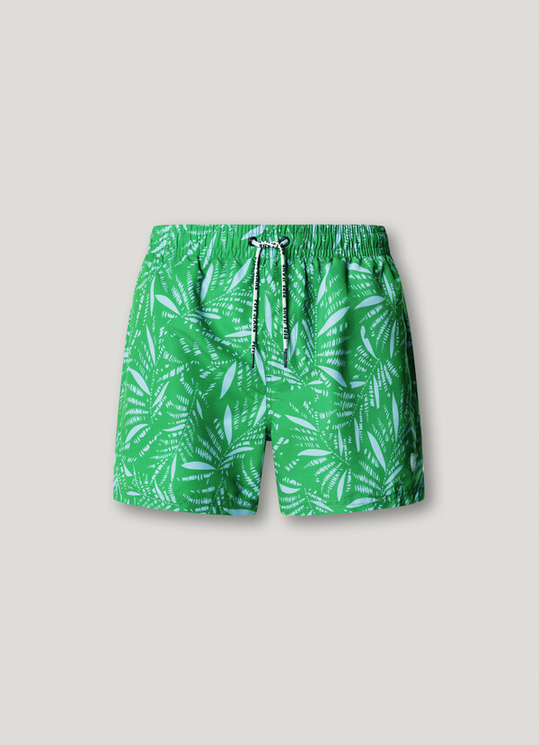 SWIM SHORTS WITH LEAF PRINT