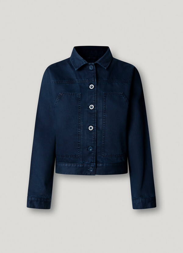 TWILL JACKET WITH SHIRT COLLAR
