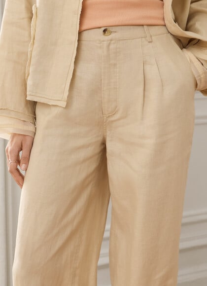 WIDE LEG LINEN TROUSERS