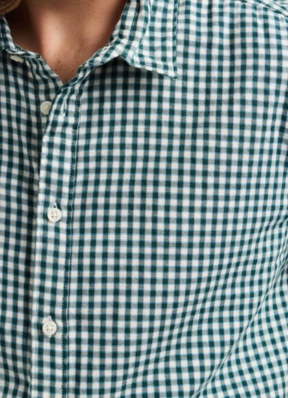 CASUAL FIT CHECKED TWILL SHIRT