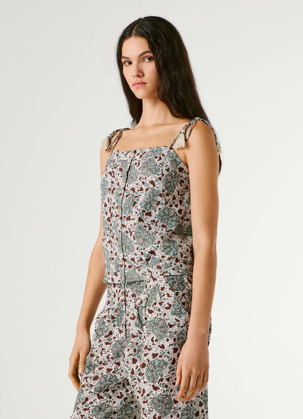 FLORAL PRINT STRAPPY TOP