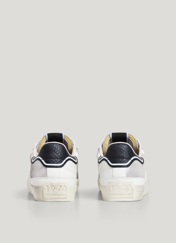 LANE - LEATHER TRAINERS WITH GLITTER DETAILS 