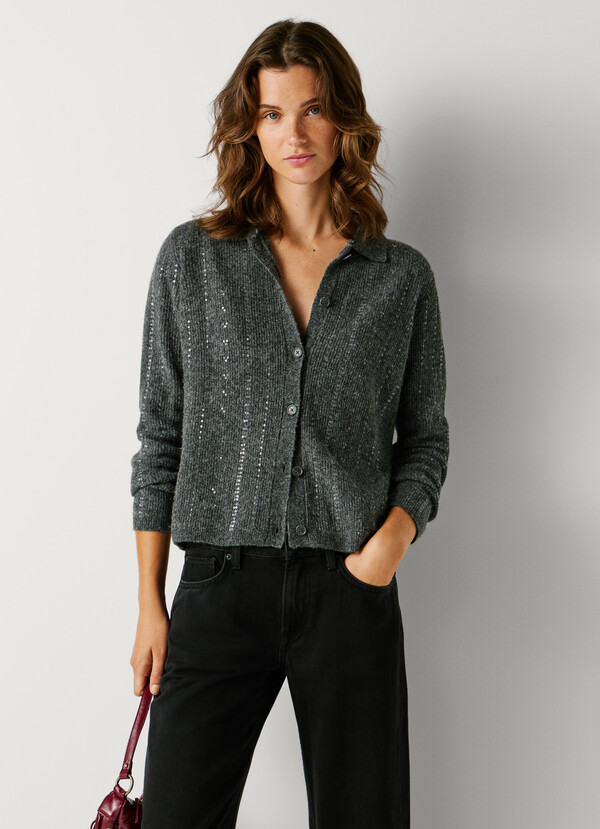 KNIT CARDIGAN WITH SEQUINS
