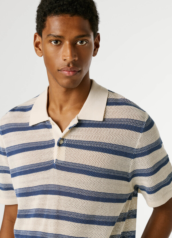 STRIPED KNIT POLO
