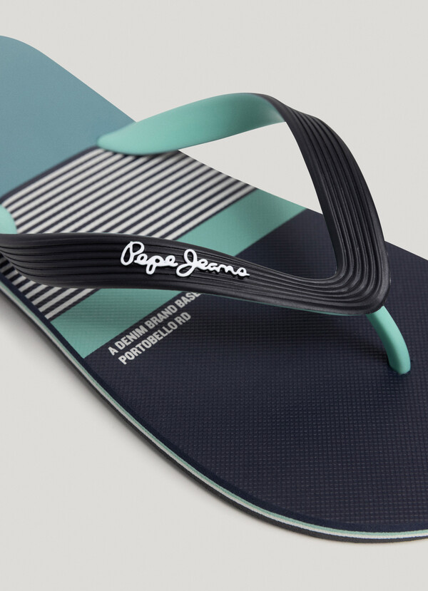 COLOR BLOCK BEACH FLIP FLOPS