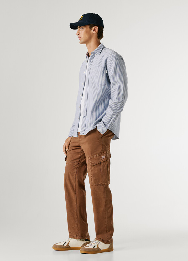REGULAR FIT TWILL CARGO TROUSERS