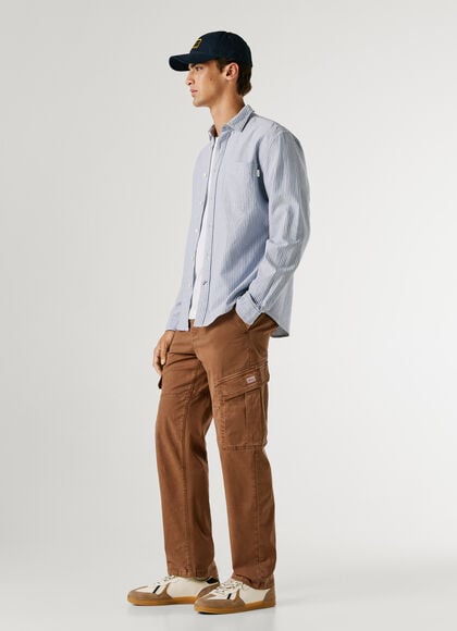 REGULAR FIT TWILL CARGO TROUSERS