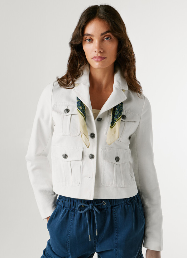 CROPPED FIT TWILL JACKET