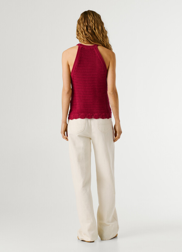 CROCHET HALTER NECK TOP