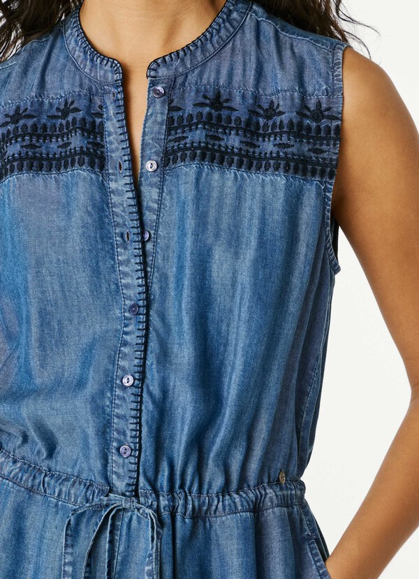 EMBROIDERED DETAIL MINI JUMPSUIT