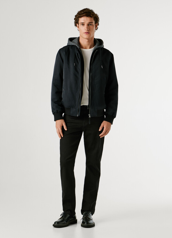 HOODED BOMBER JACKET